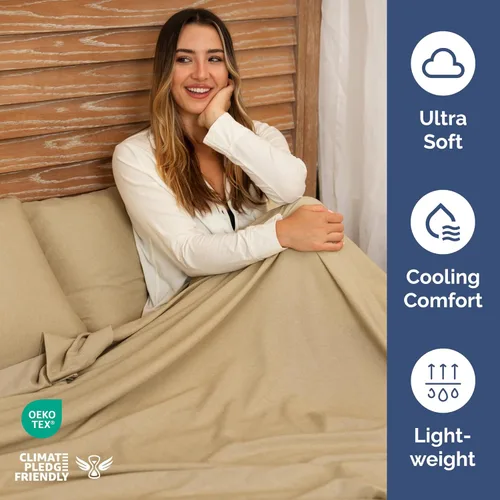 Vista 156 de Sábana encimera de bolsillo profundo, más suave que el algodón egipcio, 1 sábana encimera para colchón tamaño Queen