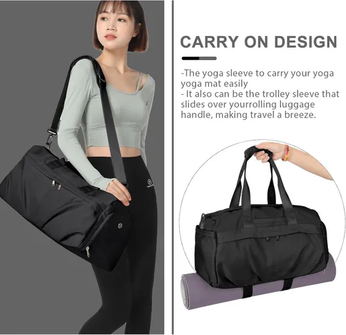 Vista 5 de Bolsa de viaje para gimnasio, bolsa de hombro para mujer, bolsa de hombro para fin de semana