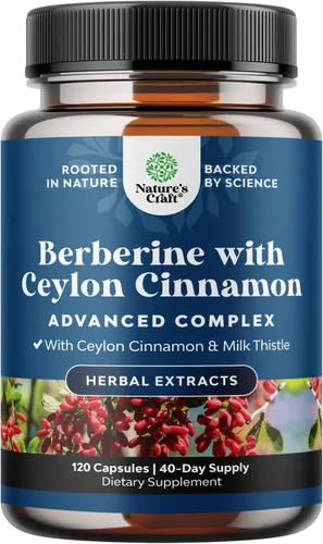 Vista 11 de Complejo equilibrado de berberina Plus de 1200 mg, berberina antioxidante con cápsulas de canela de ceilán más extracto de cardo mariano