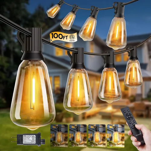 Vista 13 de Minetom Outdoor String Lights with Remote 37FT, ST38 Patio Lights