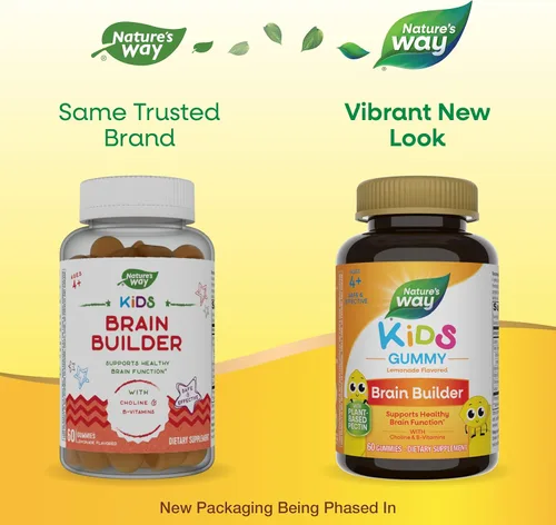 Vista 2 de Nature's Way Gomitas de suplemento cerebral para niños, apoya la función cerebral saludable*, sabor a limonada, 60 gomitas