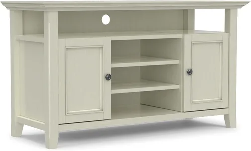 Vista 24 de SIMPLIHOME Amherst - Soporte de TV de transición de madera maciza de 72 pulgadas de ancho, estilo rústico marrón envejecido, para televisores