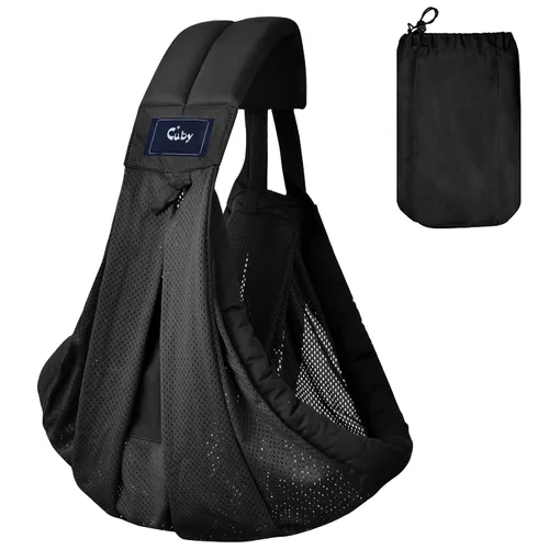 CUBY Transportador de malla para bebé, transpirable, ligero, con bolsa de almacenamiento de correa ajustable, fácil de llevar, para bebés recién