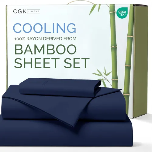 Vista 25 de Sábanas de bambú 100% rayón derivado de bambú, tamaño individual, sábanas refrescantes para individuales. Ropa de cama ultra suave, transpirable