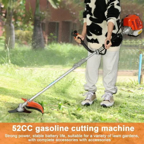Vista 3 de Cortadora de Malas Hierbas a Gasolina ZTGD de 52cc, Desbrozadora de 2 Tiempos con Arranque Manual, Herramienta Multifuncional de 2 en 1 - Cortadora