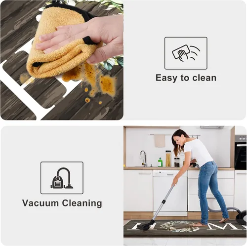 Vista 5 de KIMODE - Alfombra de cocina antifatiga para el piso, de 17.3 x 29 pulgadas, alfombra de cocina de estilo rústico, antideslizante, acolchada