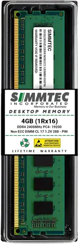 Vista 13 de Simmtec RAM 4GB DDR4 2666MHz DIMM PC4-21300 UDIMM Non-ECC 1.2V CL19 288-Pin Computadora de escritorio RAM módulo de actualización de memoria