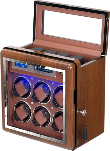 Automatic Watch Winder Luxury Walnut Watch Winder for Rolex with Quiet Motor and Adjustable Upgraded Watch Pillows AC Adapter Watch Winder Box for