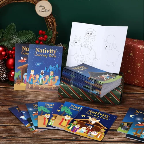 Vista 6 de Cholemy 24 libros para colorear de Navidad cristiana para niños