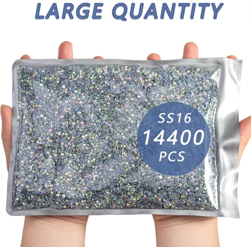 Vista 3 de BEADSLAND Hotfix - Diamantes de imitación a granel, 14400 diamantes de imitación de cristal para manualidades, ropa, decoración de bricolaje