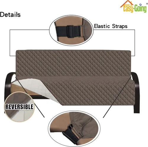 Vista 867 de Easy-Going - Funda reversible para sofá reclinable, resistente al agua, protector de muebles con correas elásticas, para mascotas y niños