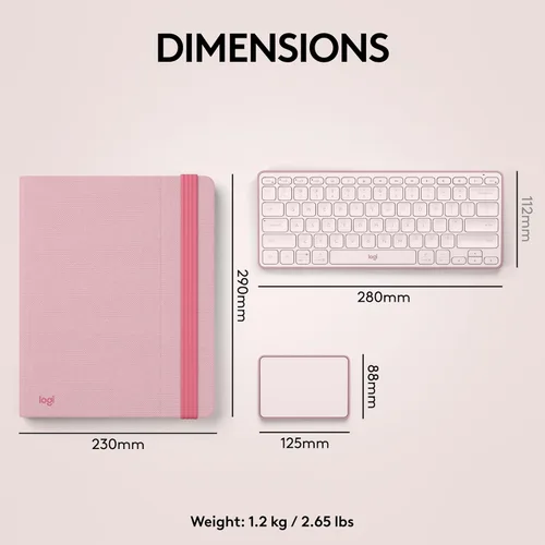 Vista 9 de Logitech Casa Kit de Escritorio Pop-Up para Trabajar desde Casa con Soporte para Laptop, Teclado Inalámbrico y Touchpad, Bluetooth, Carga USB C