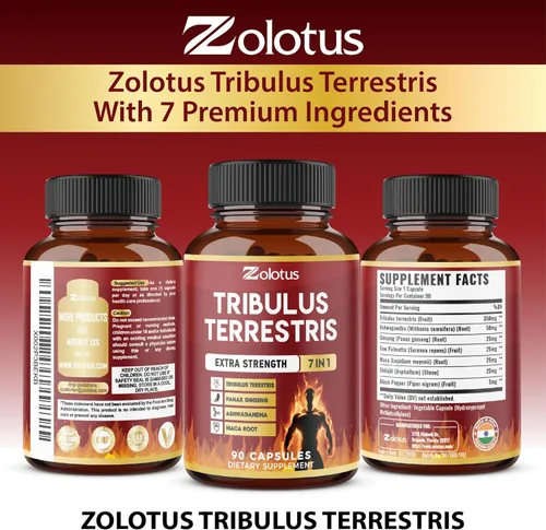 Vista 9 de Tribulus Terrestris Cápsulas con Ashwagndha, Panax Ginseng, Saw Palmetto, Maca, Shilajit - 90 Cápsulas - Suministro de 3 meses