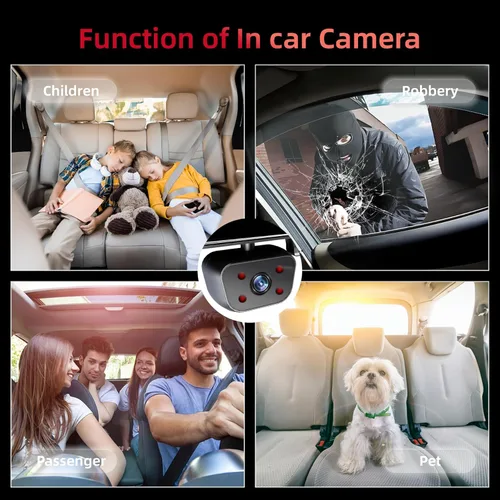 Vista 7 de Cámara de salpicadero de espejo de 12 pulgadas 2026 de 4 canales, pantalla táctil, cámara de espejo retrovisor para automóviles, 1080Px4 Dashcam