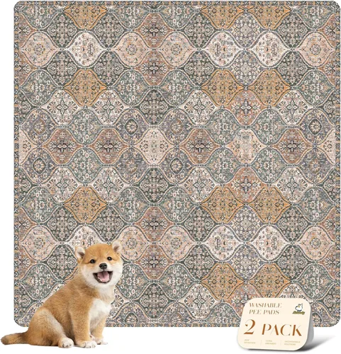 Vista 56 de nunubaby Almohadillas reutilizables para orina de perros, para jaulas y pisos, Almohadillas lavables para orina de perros, elegantes, Beige