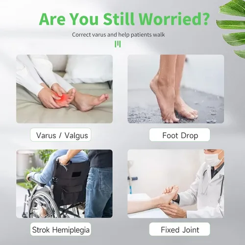 Vista 2 de GHORTHOUD AFO - Férula de pie para ortesis de tobillo o pie para caminar con zapatos o dormir para hemiplejia cerebral S-izquierda (comodidad)