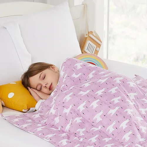 Vista 32 de Hosukko - Manta con peso de 3 libras - Manta pesada y transpirable - Princesa en beige, 20 x 30 pulgadas, 3 libras