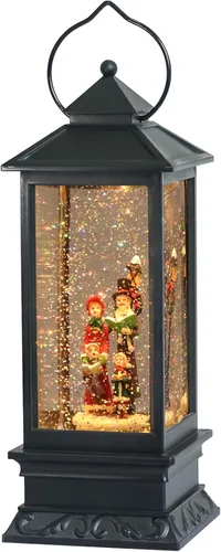 Vista 11 de Eldnacele Linterna de globo de nieve musical de Santa con temporizador de 6 horas, lámpara iluminada que canta, funciona con batería y USB, agua