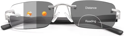YIMI Lentes de lectura bifocales fotocromáticos, bisagra de resorte, protección UV, lectores solares, antifatiga ocular, para hombres y mujeres