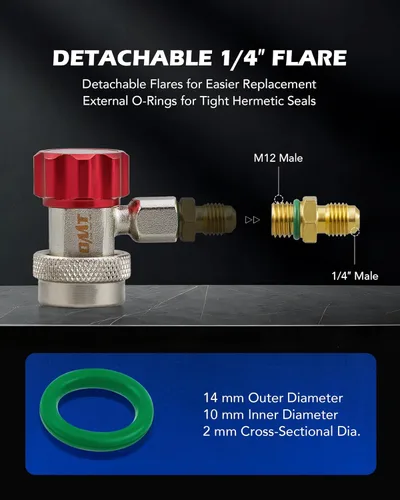 Vista 4 de Acopladores colectores para manómetro Orion Motor Tech AC