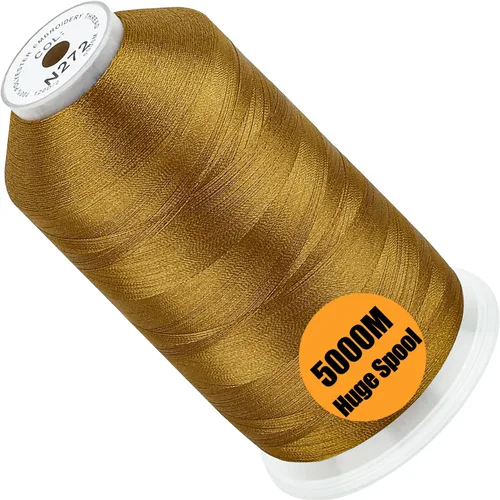 Vista 18 de New Brothread - Bobina única de 5000 m de hilo de poliéster para máquina de bordar 40WT para máquinas comerciales y domésticas - Rojo ámbar