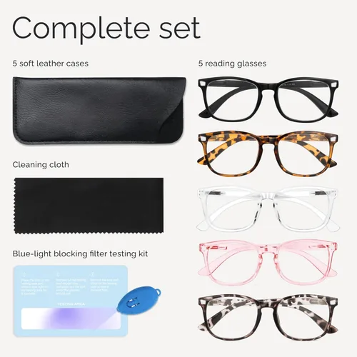 Vista 7 de CCVOO Mix & Match - Gafas de lectura para mujer, ligeras, ajuste cómodo, visión clara, bloqueo de luz azul