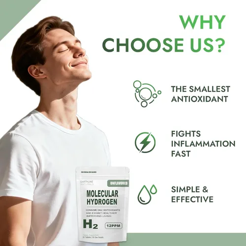 Vista 5 de Lazra Earthline Naturals - Tabletas de hidrógeno molecular, sin sabor, 12 PPM, apoya el envejecimiento saludable, la energía celular y la salud