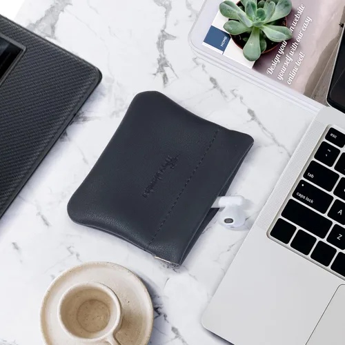 Vista 7 de Travelambo - Monedero de cuero con cierre de boquilla para hombre y mujer