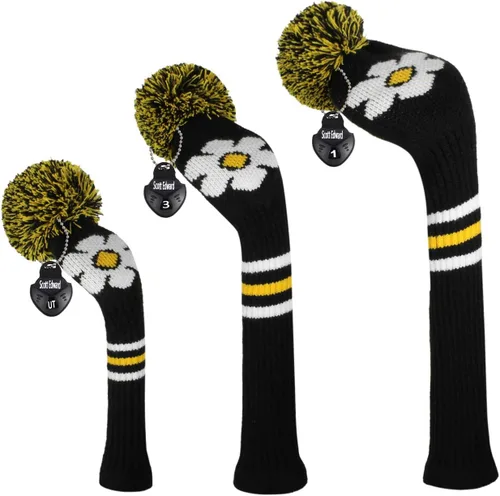 Scott Edward Golf Headcovers for Woods Set of 3 Fits Well Driver(460cc) Fairway Wood and Hybrid(UT),Beautiful and Interesting Patterns