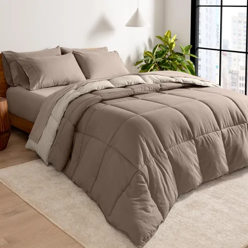 Vista 17 de Bare Home - Juego de edredón reversible en una bolsa y juego de sábanas - Individual - Alternativa al plumón - Suave - Juego de ropa de cama