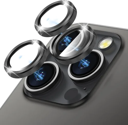 Vista 16 de Protector de lente de cámara brillante compatible con iPhone 13 Pro (6.1 pulgadas)/13 Pro Max (6.7 pulgadas), vidrio templado ultra