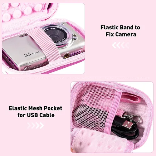 Vista 5 de Funda protectora y de transporte para cámara digital, HD/Kodak Pixpro/Canon PowerShot ELPH 180/190 / Sony DSCW800 / DSCW830 para viajes