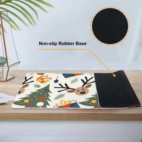 Vista 3 de Lovely Christmas Tree Mouse Pad Large Gaming Desk Mat with Non- Slip Rubber Base Smooth Face Table Protector Mat Desk Cover Work Office Decor for