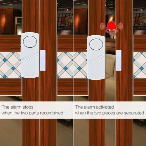 Vista 3 de Alarma de puerta y ventana, alarmas de puerta de 90DB para la seguridad de los niños, alarma antirrobo de puerta y ventana con sensor inalámbrico