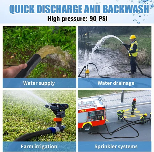 Vista 7 de Eastrans 1-1/2in x 25 pies Manguera de retrolavado para piscina con 2 abrazaderas de manguera, manguera de descarga extra resistente, mangueras