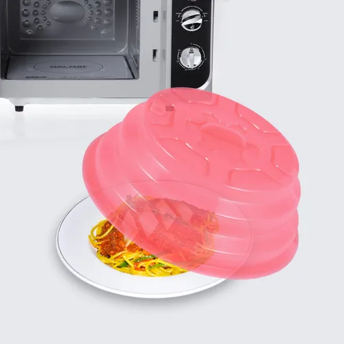 Vista 9 de Kichwit, cubierta de plato para microondas de silicona plegable, apta para lavavajillas y sin BPA, azul, 10.2