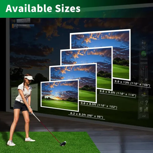 Vista 6 de Pantalla de impacto para simulador de golf, monitor de lanzamiento de proyección de triple capa premium con visuales HD, pantalla de práctica