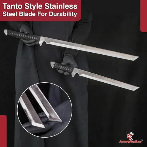 Vista 4 de Armory Replicas Colección Ninja Twin Sword - Cuchillas dobles de acero inoxidable con opciones de funda táctica