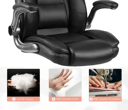 Vista 6 de REFFICER - Sillas de oficina ejecutivas, silla ergonómica de escritorio de oficina con respaldo lumbar, silla de computadora para el hogar