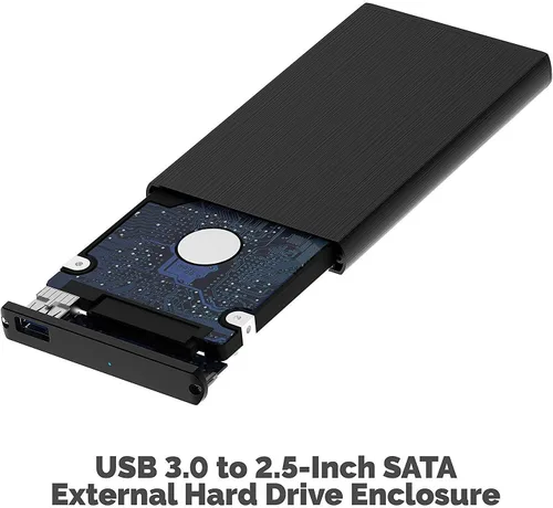 Vista 4 de SABRENT Carcasa de disco duro externo de aluminio SATA ultradelgada USB 3.0 a 2.5 pulgadas + cable de extensión USB 3.0 de 22 AWG de 3 pies