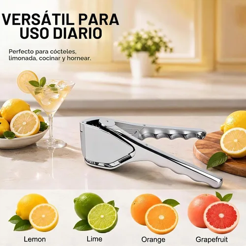 Vista 6 de Exprimidor de limón manual de acero inoxidable – Exprimidor de limón de extracción máxima, exprimidor de limón, exprimidor de cal de mano resistente