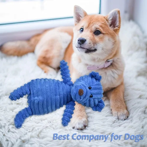 Vista 7 de LECHONG Paquete de 5 juguetes de peluche chirriantes para perros, juguetes surtidos a granel para dentición de perros grandes