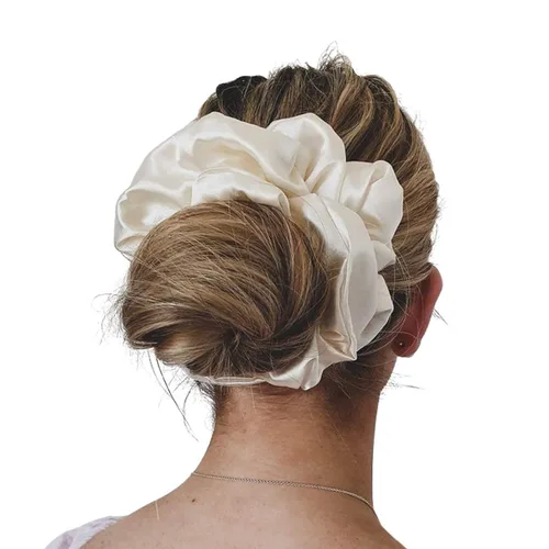 Vista 7 de Coleteros de satén extragrandes extragrandes para mujeres y niñas, prevención de encrespamiento, soporte para el cabello para dormir, banda elástica