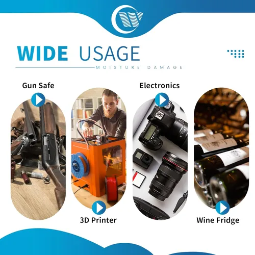 Vista 6 de Wisesorb Gel de sílice indicativo de 7.5 libras (naranja a blanco), deshumidificadores reutilizables, absorbentes de humedad desecantes