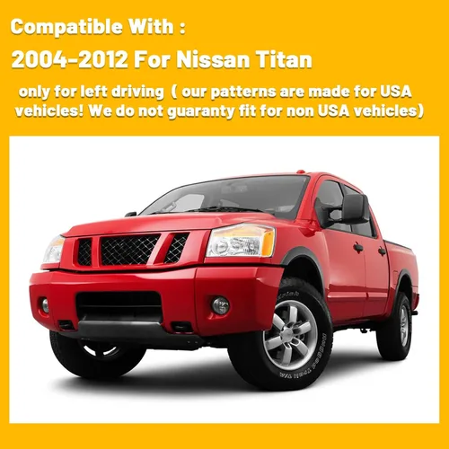 Vista 6 de Tapete antideslizante para tablero de instrumentos compatible con Nissan Titan 2004-2012, protector solar (borde negro)