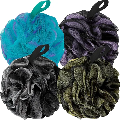 Vista 9 de BCKENEY Esponja de ducha para baño, esponja de ducha de malla suave, esponja exfoliante para mujeres y hombres, accesorios de baño, herramienta
