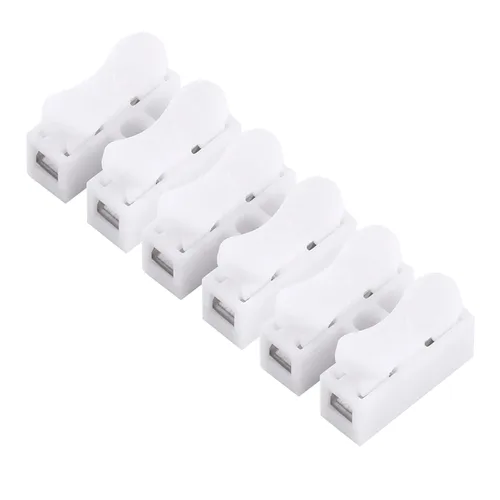 Vista 4 de 100 conectores de alambre de resorte, 5A 220 V 2 Pin Push Quick Wire Cable Conector Terminal de cableado blanco