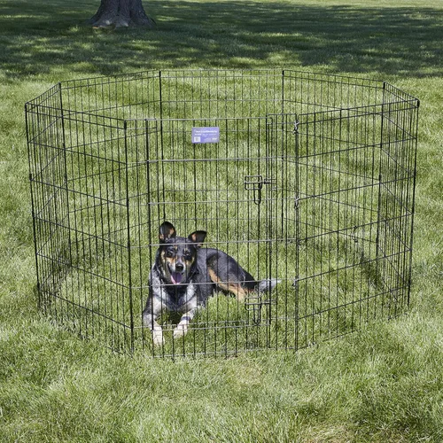 Vista 2 de Hogares para mascotas de Midwest, corral de ejercicio de metal plegable / corral para mascotas, 8 paneles cada uno