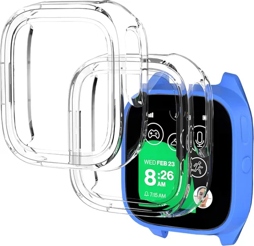 Vista 21 de Kuaguozhe [Paquete de 2 protectores de pantalla compatibles con Gizmo Watch 2, vidrio templado, transparente + azul]