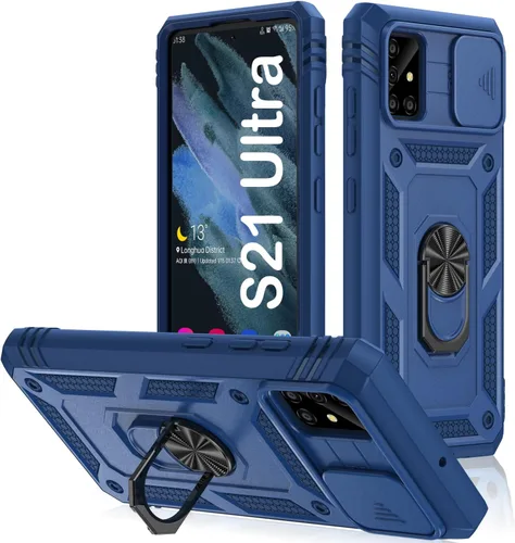 Vista 38 de PASNEW Funda para Samsung Galaxy Note20 Ultra, cubierta de cámara de grado militar resistente de cuerpo completo a prueba de golpes con patada